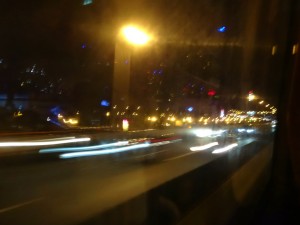 上海虹橋国際空港からの深夜バスの車窓風景
