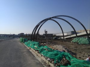 改造工事中の上海虹橋国際空港T1