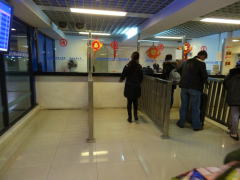上海浦東国際空港からの周辺都市へのバス切符売り場